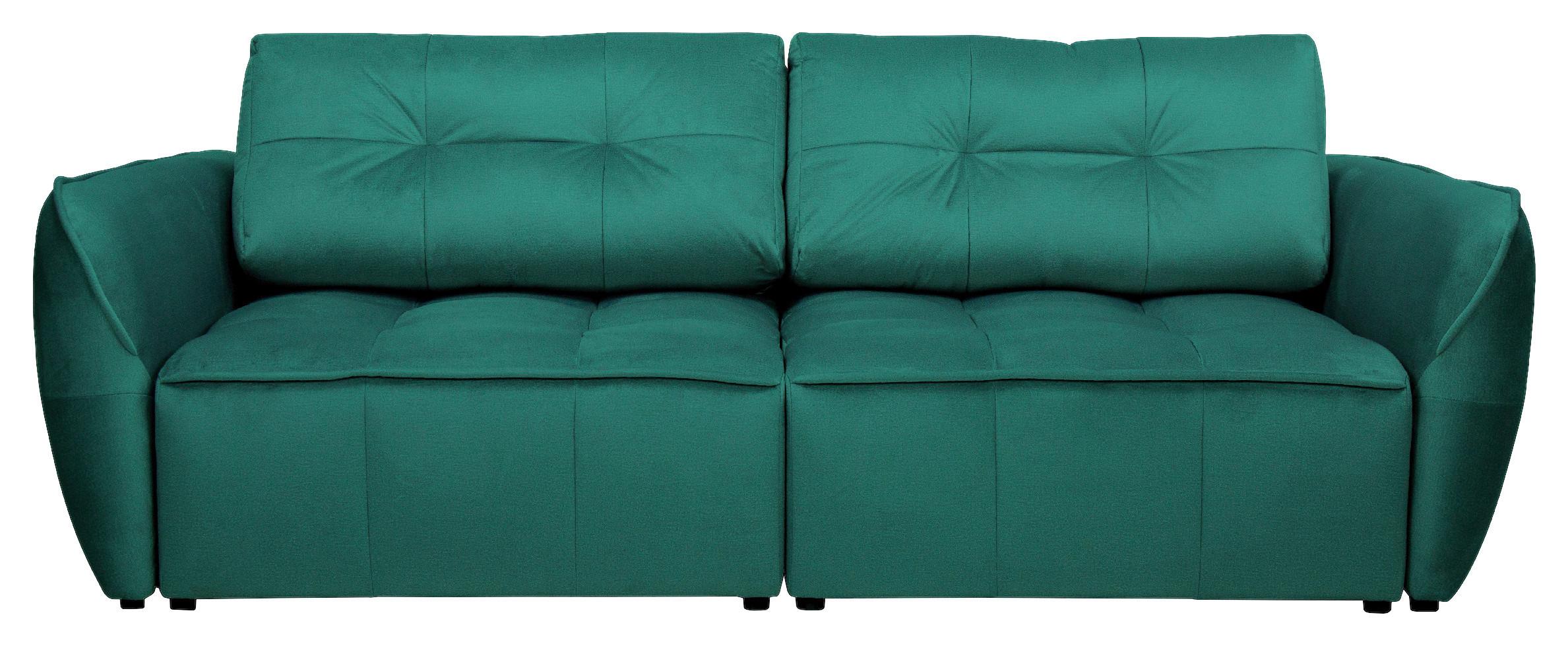 Schlafsofa Bombei in Grün - Schwarz/Grau, MODERN, Holz/Holzwerkstoff (243/94/125cm) - Premium Living