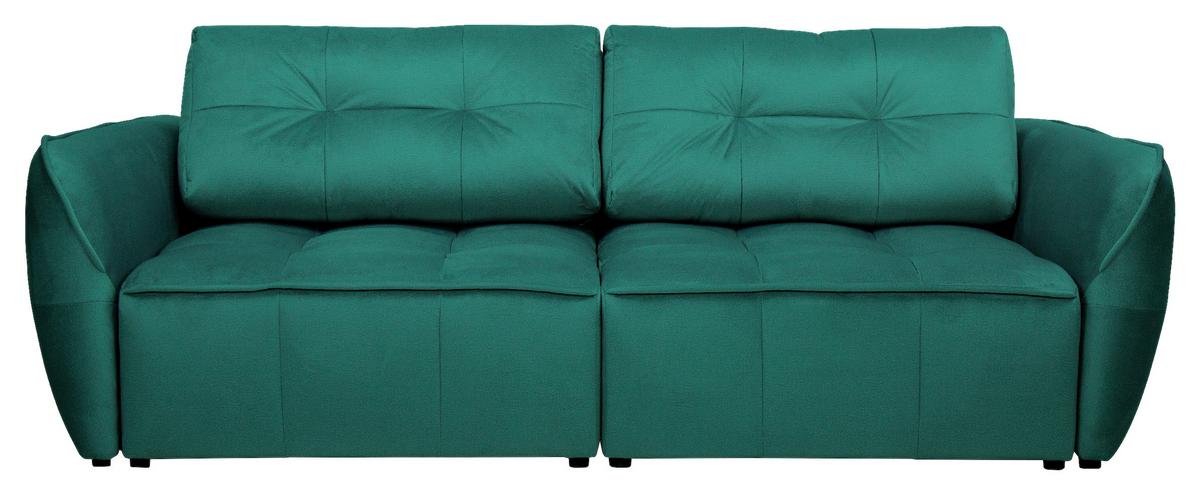 Schlafsofa Bombei in Grün - Schwarz/Grau, MODERN, Holz/Holzwerkstoff (243/94/125cm) - Premium Living