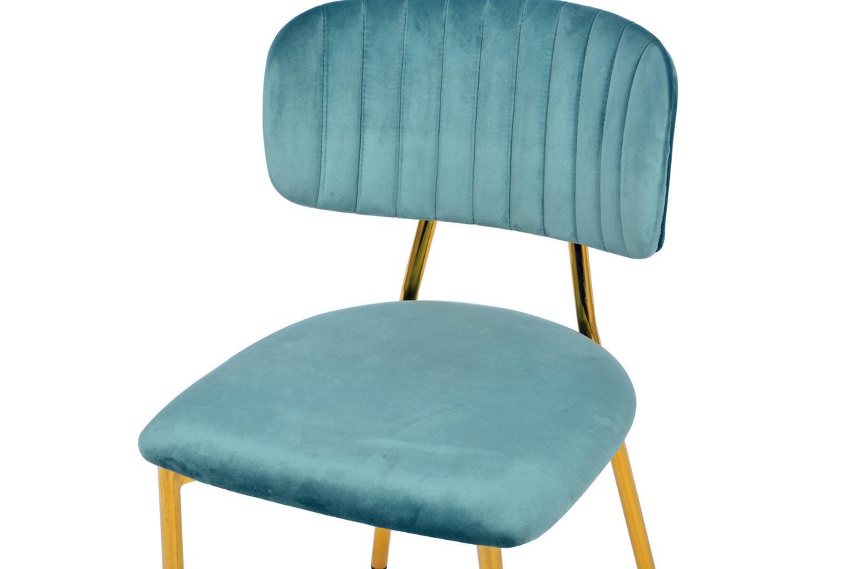 Szék Szett Kian 100 - aranyszínű/mentazöld, Modern, textil/fém (47/80/51cm) - Kayoom