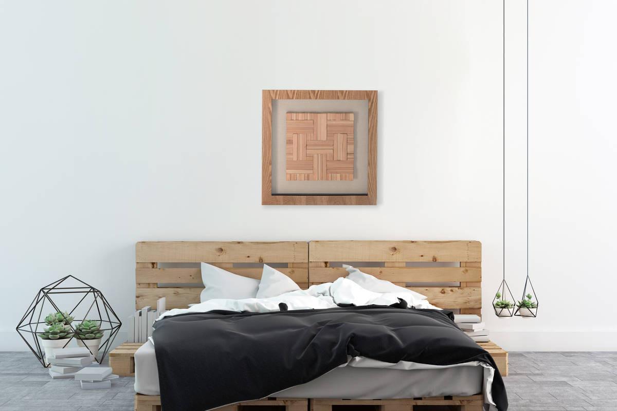 OBJEKTBILD HOLZKUNST CARRÉ - Weiss/Braun, Trend, Holz/Holzwerkstoff (60/60cm) - Kayoom
