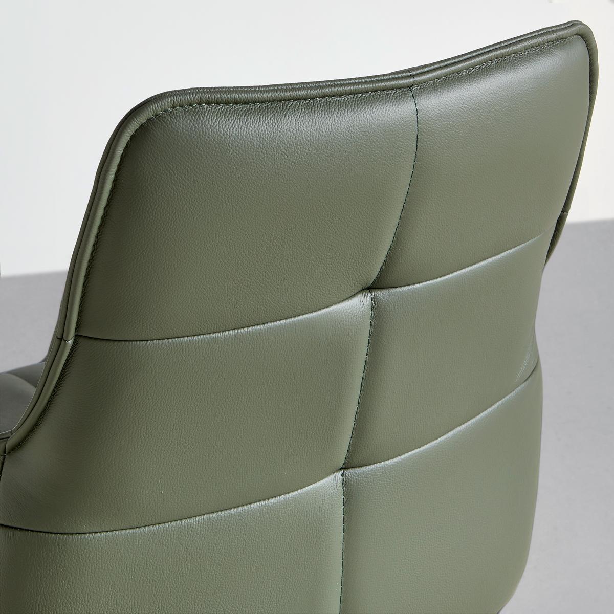 Armlehnstuhl Vincent in Grün - Schwarz/Grün, MODERN, Leder/Metall (58/87/63cm) - Premium Living