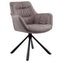 KRZESŁO Z PODŁOKIETNIKAMI HEIKO    -HOM IN- - czarny/taupe, Design, metal/tkanina (62/83,5/63cm) - Hom`in