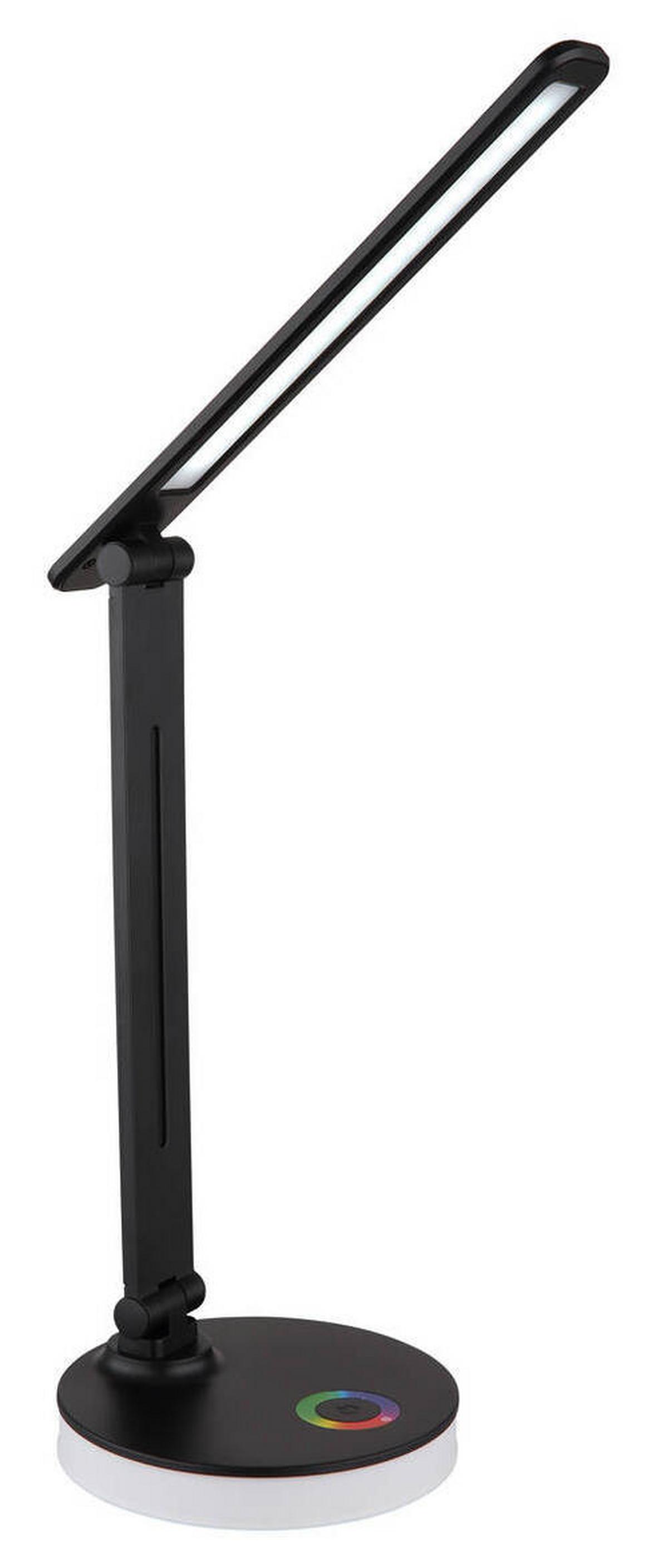 LED-Schreibtischleuchte Geraldo Schwarz max. 5 Watt - Opal/Schwarz, Design, Kunststoff (28/15/50cm) - Globo