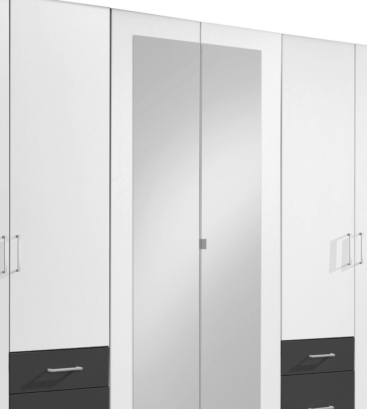 Ormar S Klasičnm Vratima Freiburg - bijela/srebrne boje, Design, staklo/drvni materijal (270/210/58cm) - Modern Living