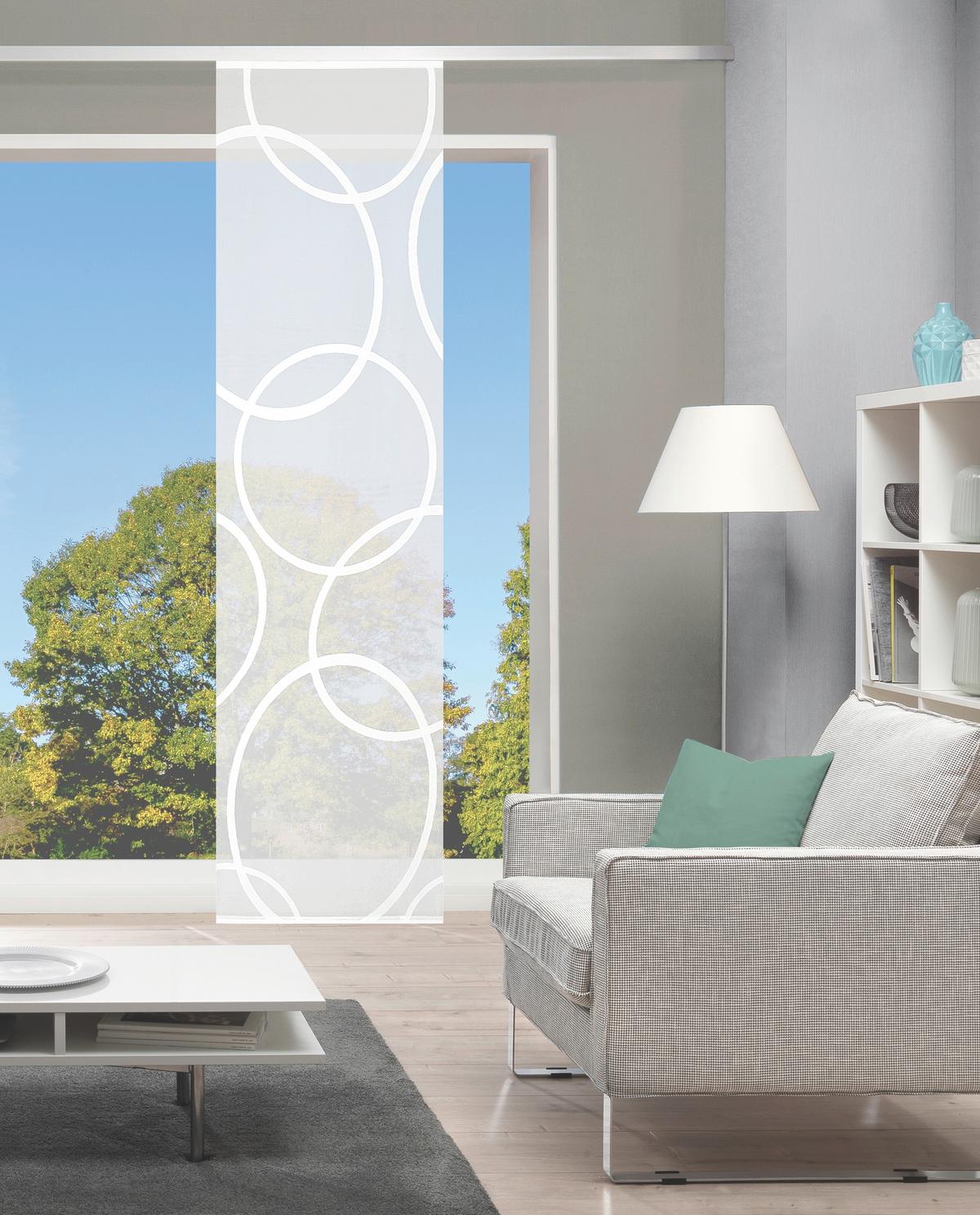 ZASŁONA PANELOWA PINALE - biały, Basics, tkanina (57/245cm)