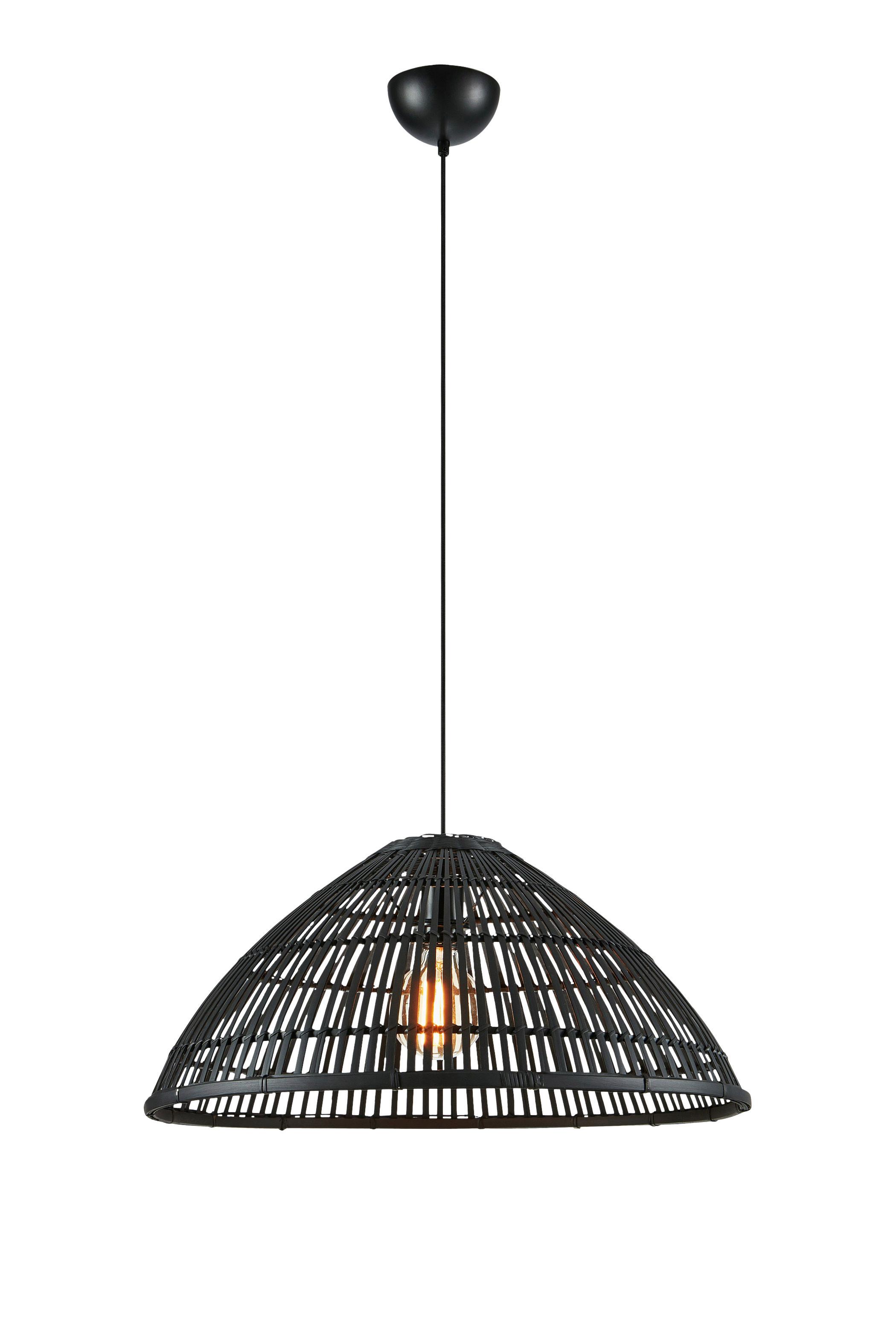 Hängeleuchte Capello max. 40 Watt - Schwarz, Basics, Naturmaterialien/Metall (58/58/27cm) - Markslöjd