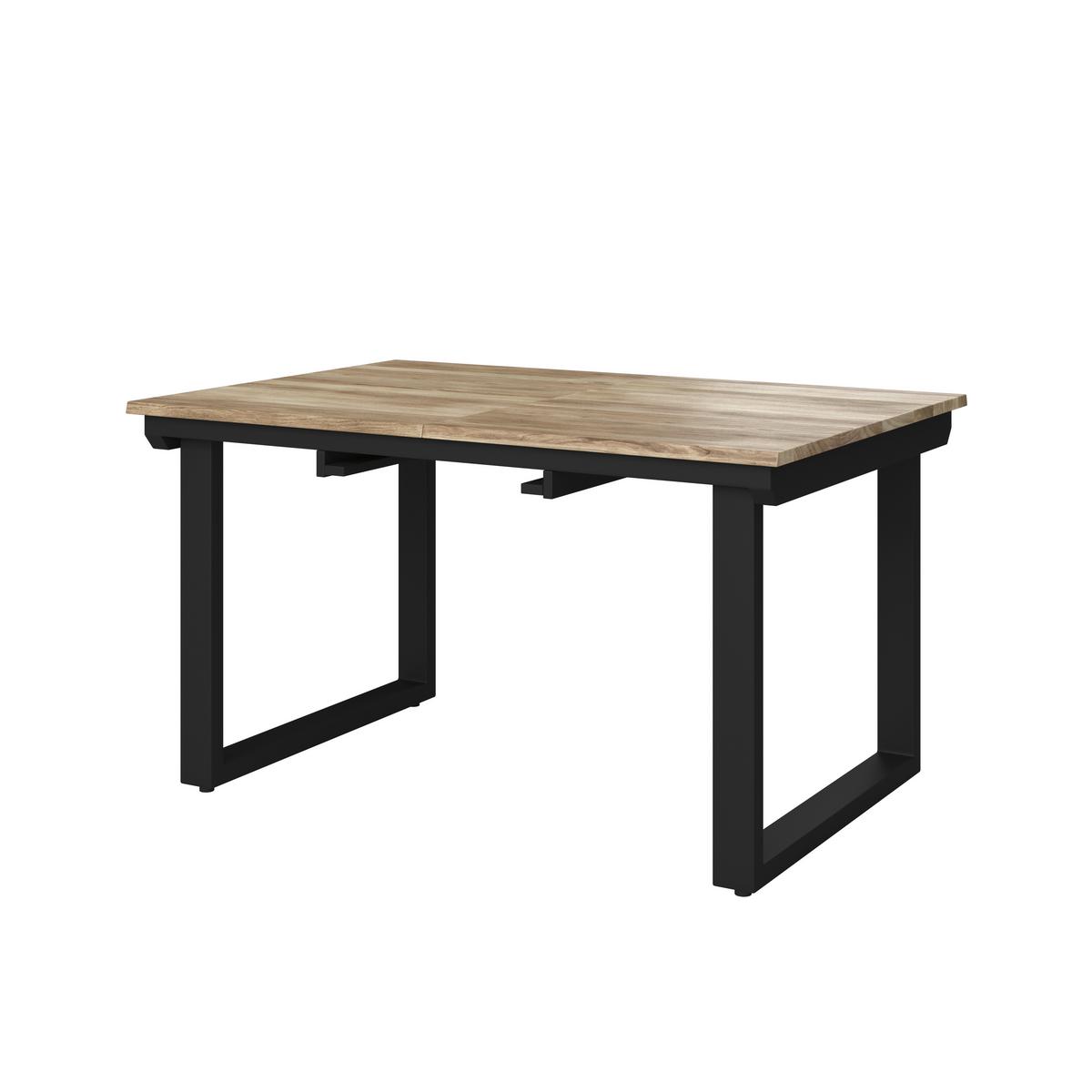 STÓŁ ROZSUWANY MALMO - kolor naturalny/czarny, Modern, metal/drewno (140-180/90/76cm) - Bessagi Home