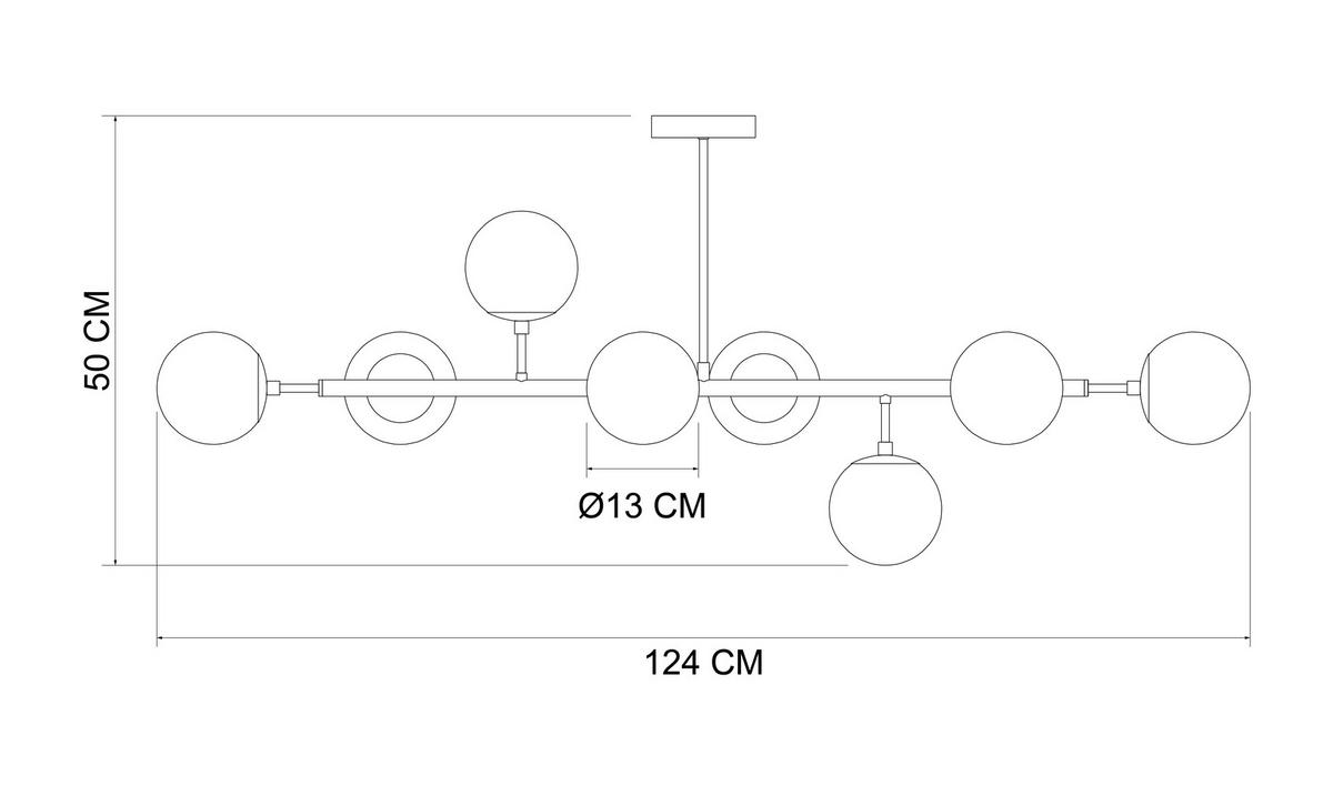 LAMPA SUFITOWA GISELLE - biały, Trend, metal/szkło (124/40/50cm) - Novel
