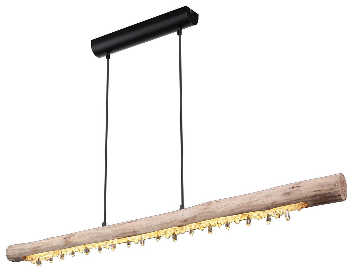 Viseča Svetilka Felicitas - črna/naravne barve, Basics, kovina/umetna masa (120/7/150cm) - Globo