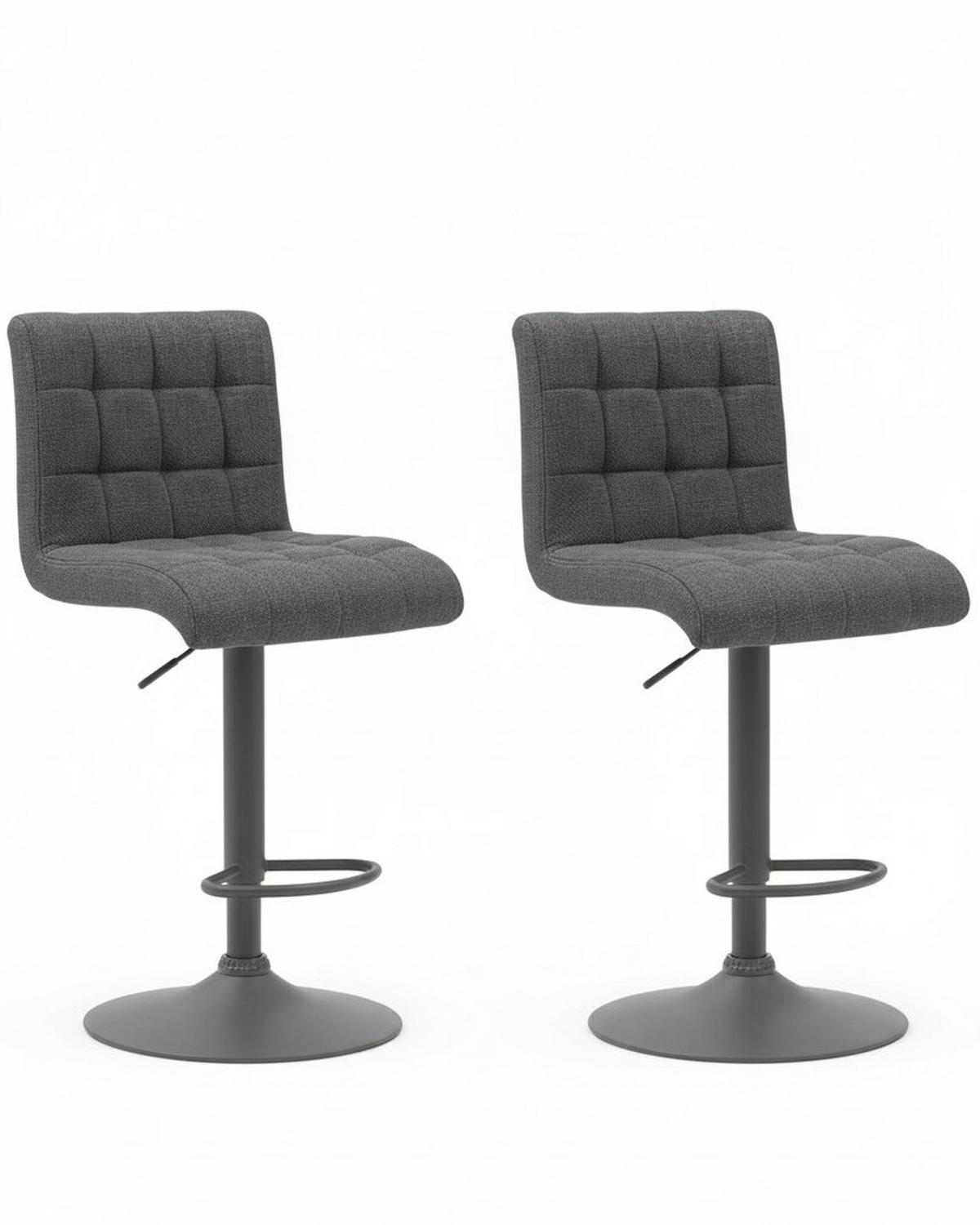 BARHOCKER-SET ERIKA H 2ER-SET - Anthrazit, MODERN, Textil/Metall (47/93-114/57cm) - MID.YOU