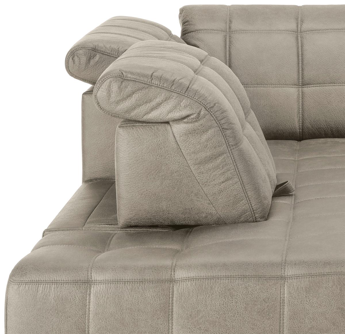 Ecksofa Panama links Grau - Schwarz/Grau, KONVENTIONELL, Textil/Metall (216/89-102/304cm) - Premium Living