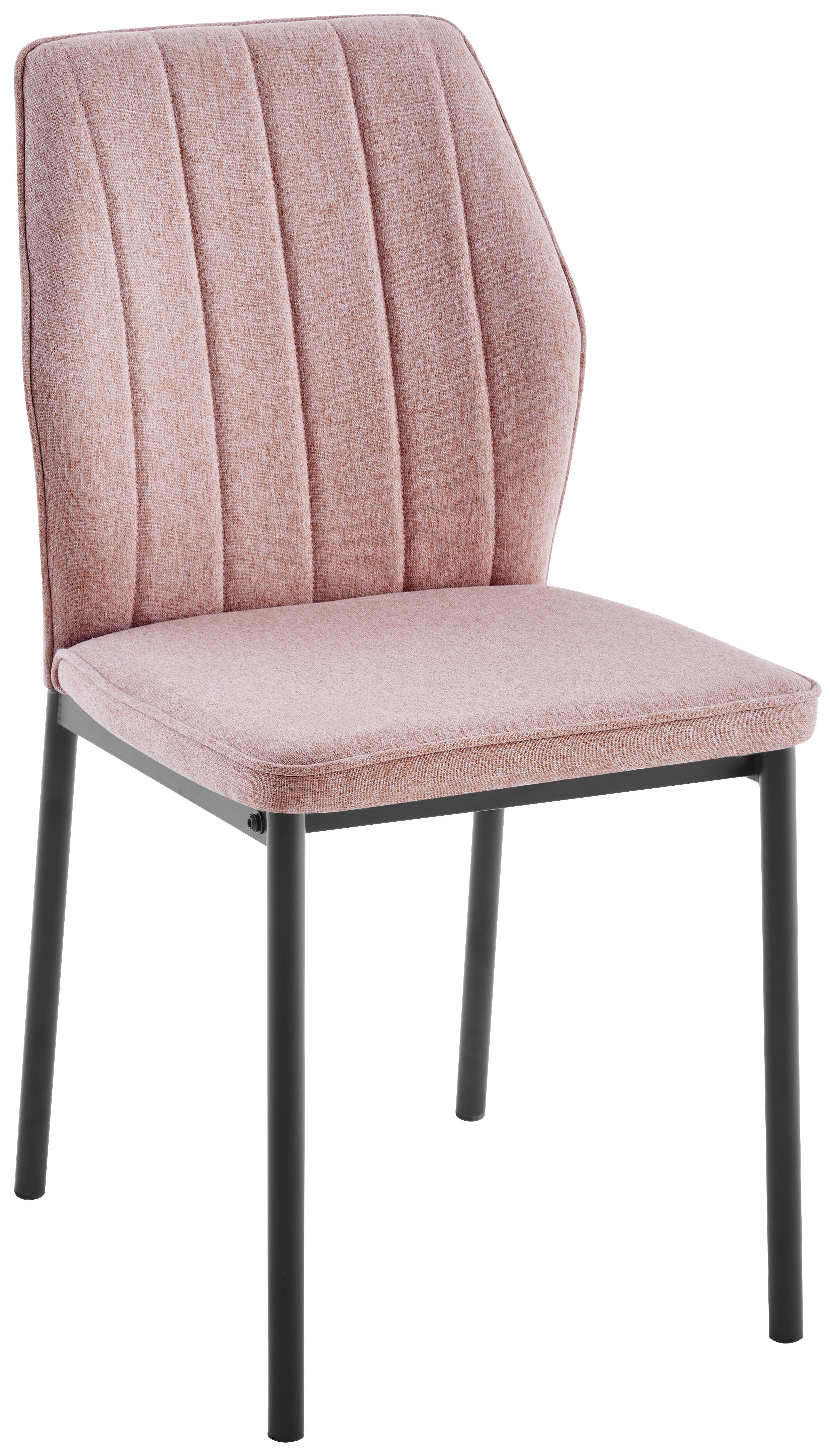 Stuhl Mia 2 Rosa/Schwarz - Schwarz/Rosa, Basics, Textil/Metall (44/86/52cm) - Based