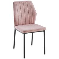 Stuhl Mia 2 Rosa/Schwarz - Schwarz/Rosa, Basics, Textil/Metall (44/86/52cm) - Based