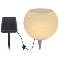 Solarleuchte Vase Weiß max. 2 Watt - Weiß, KONVENTIONELL, Kunststoff (25/20cm) - Modern Living