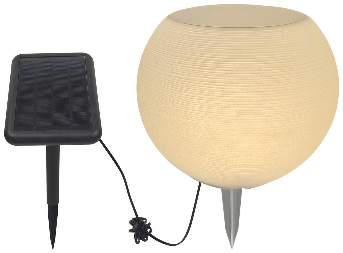 Solarleuchte Vase Weiß max. 2 Watt - Weiß, KONVENTIONELL, Kunststoff (25/20cm) - Modern Living