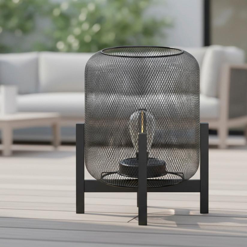 Solarleuchte Kyra Schwarz Metall/Kunststoff - MODERN (28/47/28cm) - Bessagi Garden