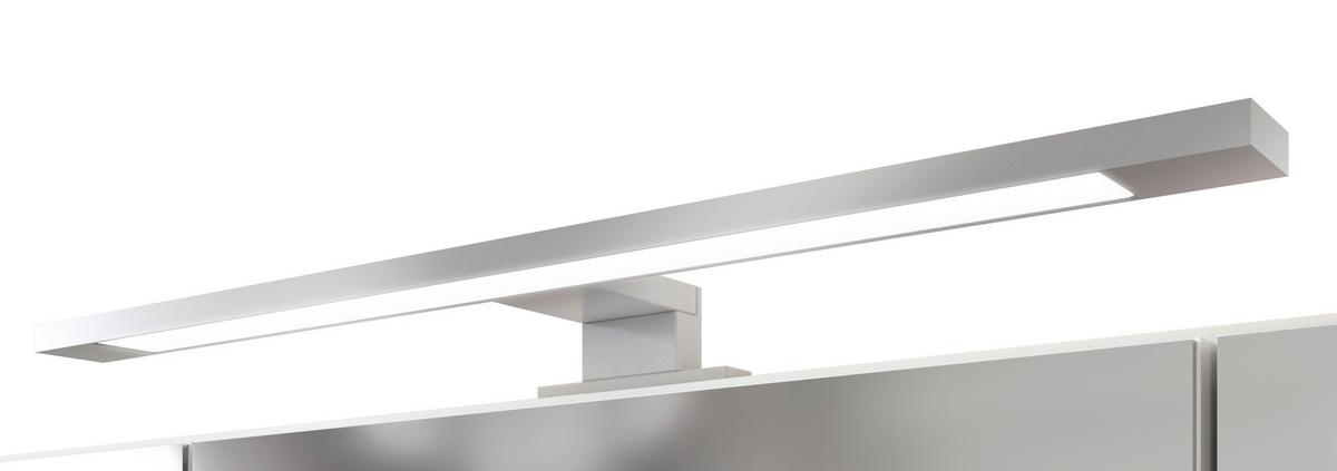 Spiegelschrank Arezzo mit LED 3-türig ca. 100x64 cm Grau - Alufarben, Basics, Glas/Holzwerkstoff (100/64/20cm) - Held
