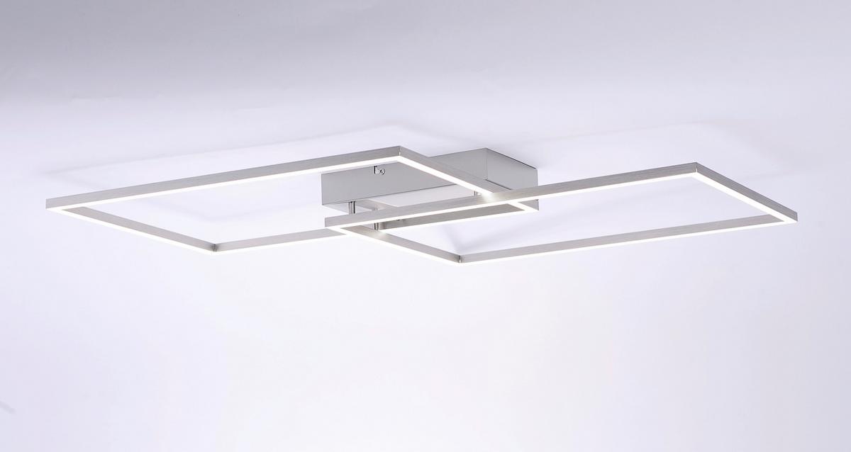 LED-Deckenleuchte Iven max. 43 Watt - Chromfarben/Alufarben, Design, Kunststoff/Metall (75,5/56,2/7cm)