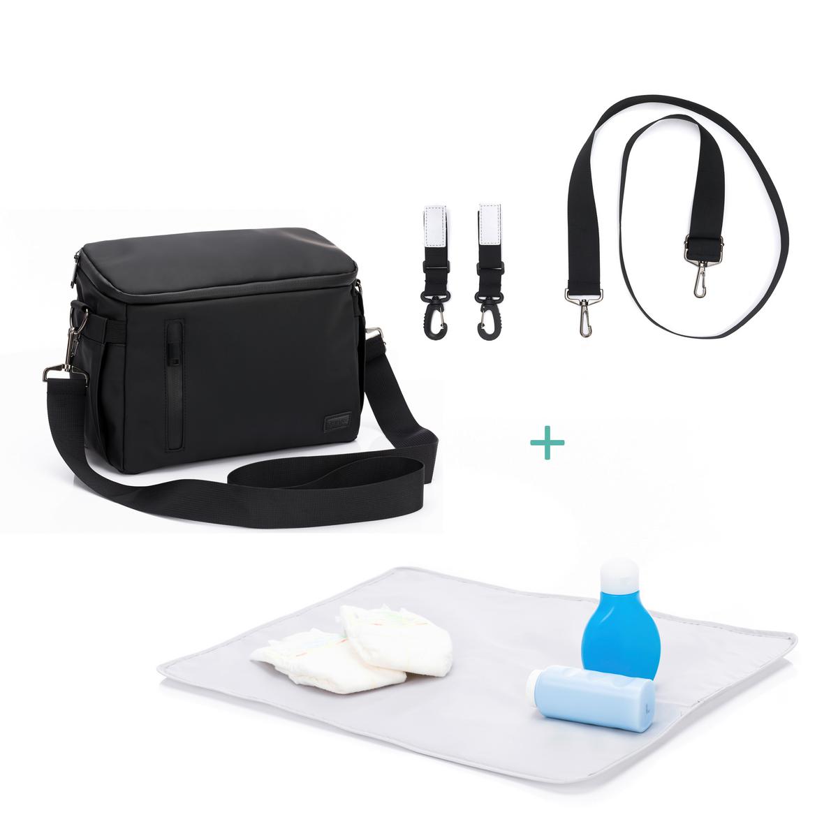 ORGANIZER DO SPACERÓWKI LU6097-06 - czarny, Basics, tkanina (28/17/12cm) - Jimmylee