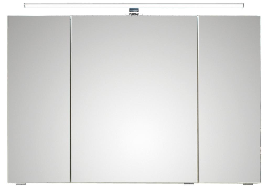 Tükrös Szekrény Luga - krómszínű/tölgyfa színű, Modern, faalapú anyag/Üveg (105/70/16cm)