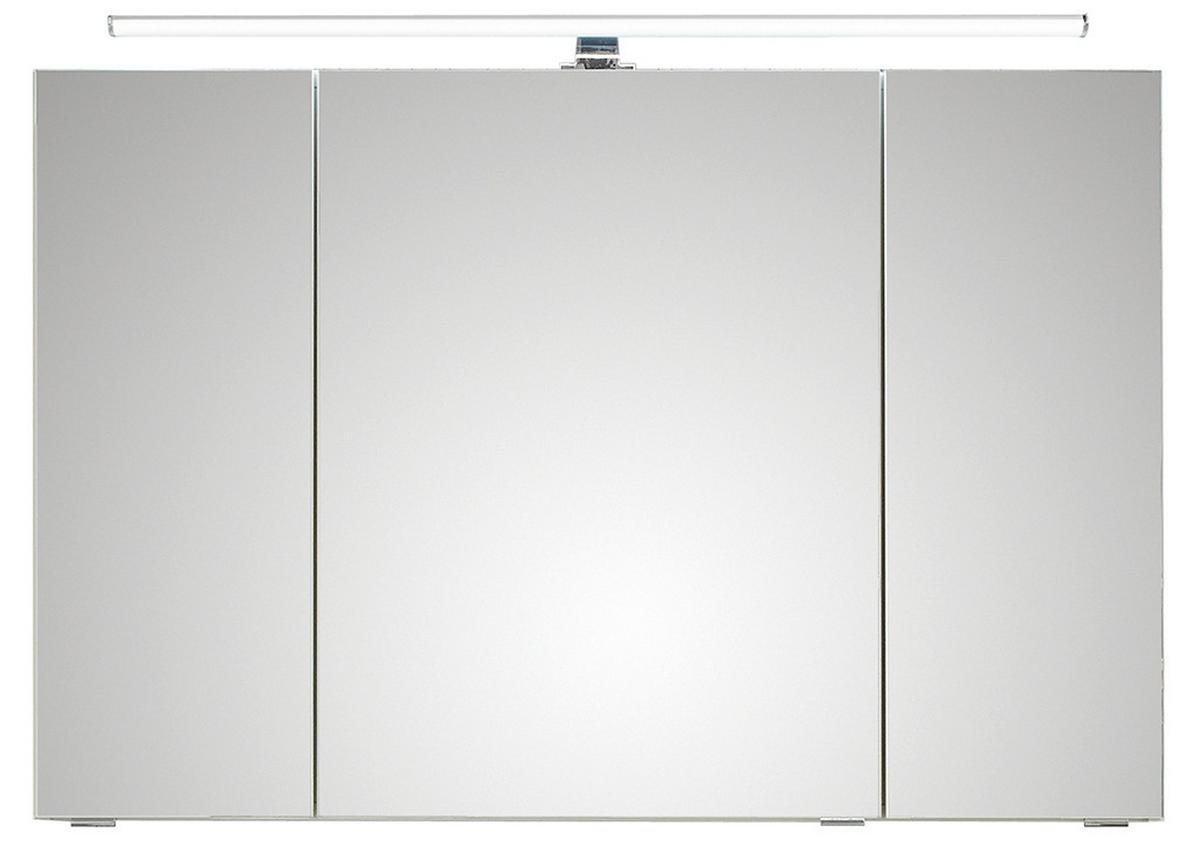 Tükrös Szekrény Luga - krómszínű/tölgyfa színű, Modern, faalapú anyag/Üveg (105/70/16cm)