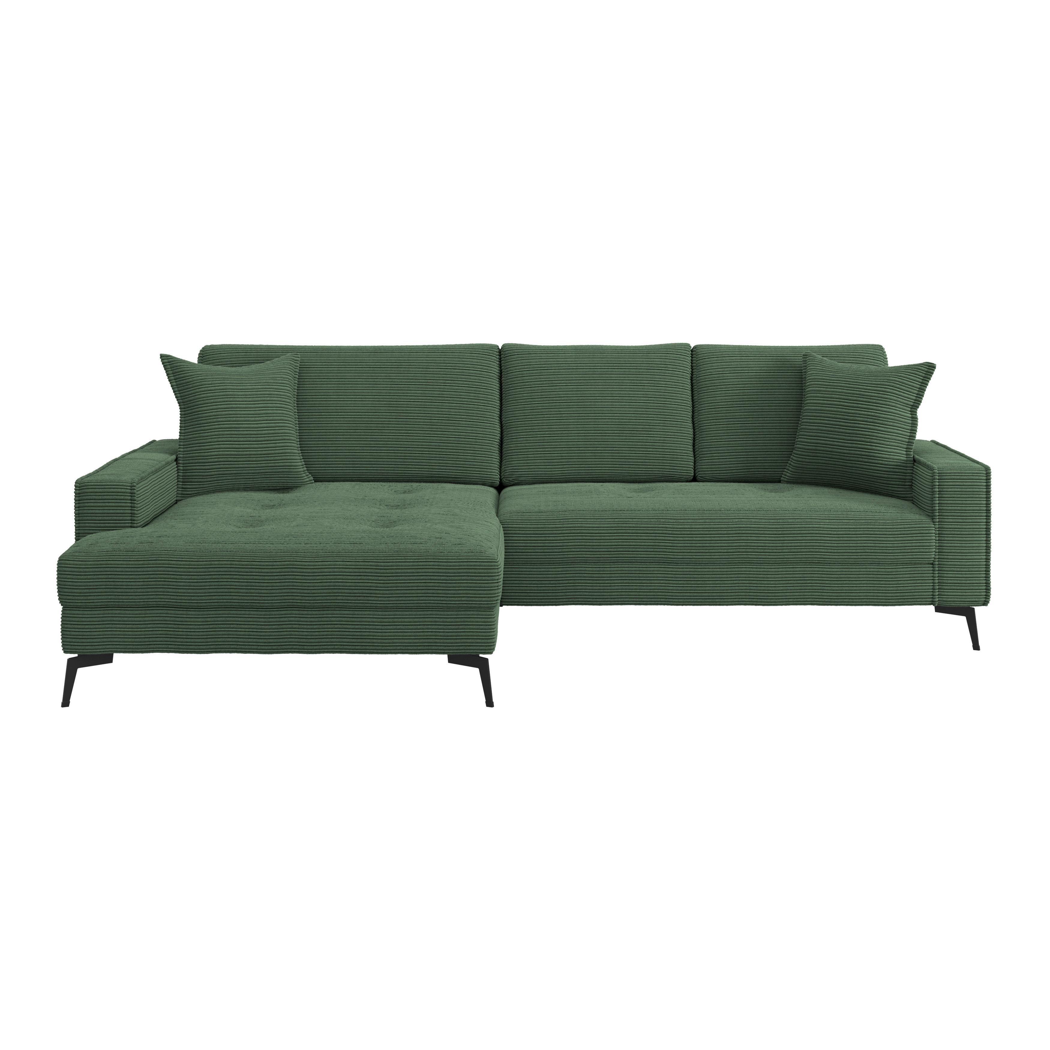 Kutna Garnitura Zero - zelena/crna, Trend, tekstil (173/286cm)
