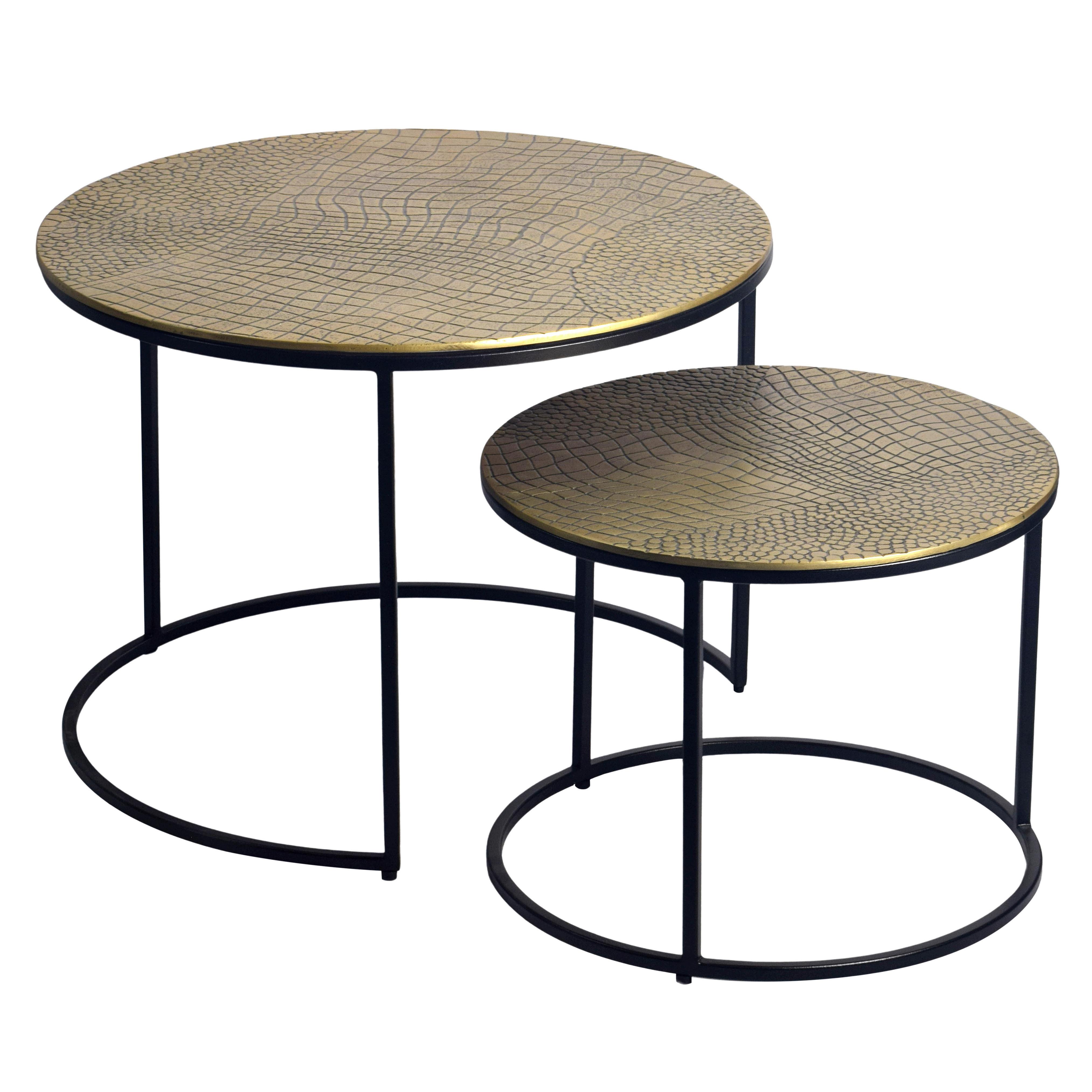 Satztisch Wl7.346 - Goldfarben/Schwarz, Design, Metall (60/45/60cm) - Livetastic