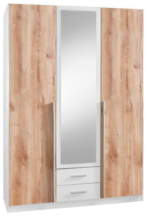 Drehtürenschrank in Eichefarben - Weiss/Eichefarben, Konventionell, Holzwerkstoff/Kunststoff (135/198/58cm) - Mömax