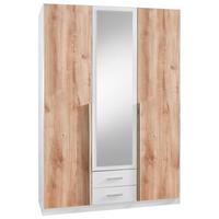 Drehtürenschrank in Eichefarben - Weiss/Eichefarben, Konventionell, Holzwerkstoff/Kunststoff (135/198/58cm) - Mömax