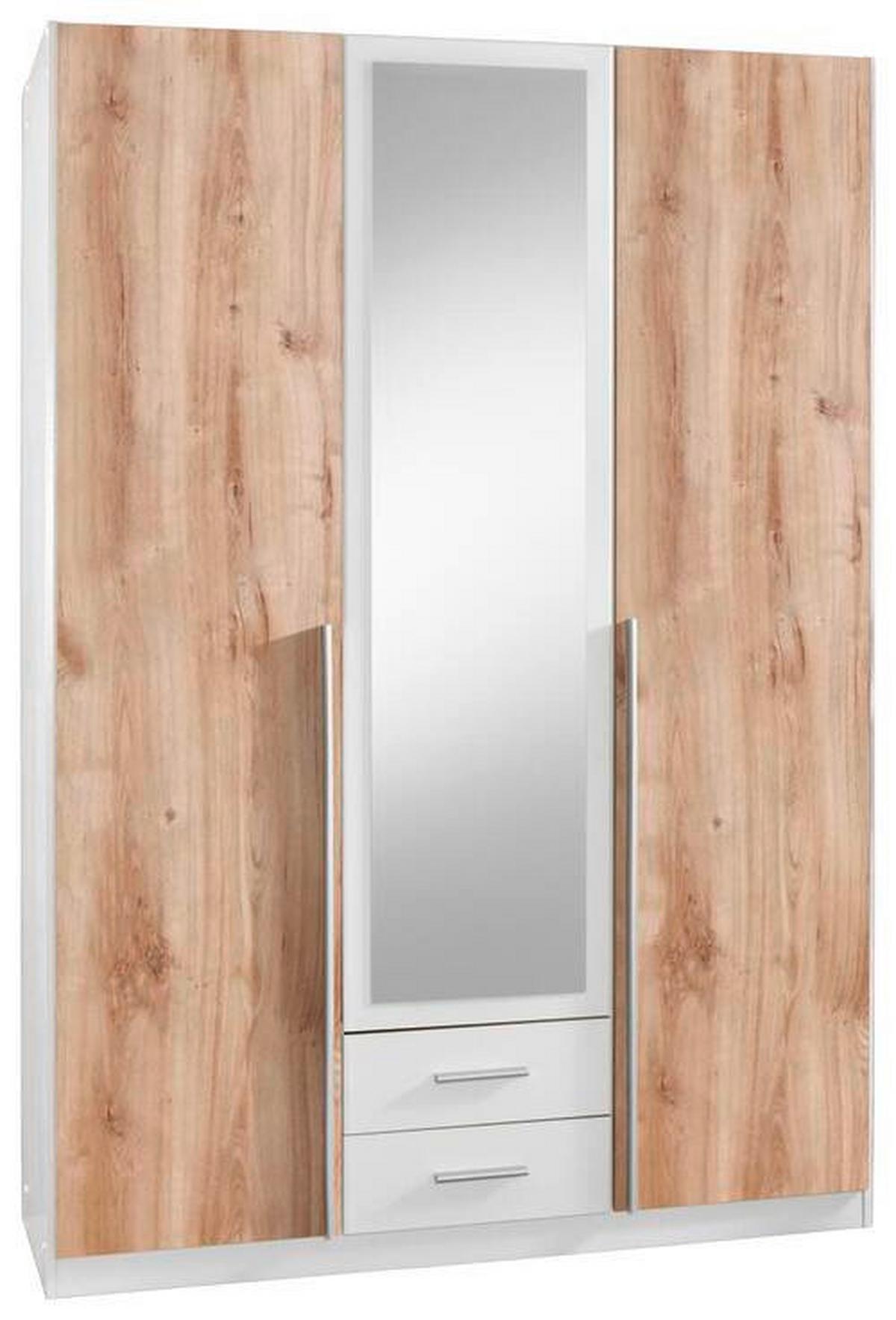 Drehtürenschrank in Eichefarben - Weiss/Eichefarben, Konventionell, Holzwerkstoff/Kunststoff (135/198/58cm) - Mömax