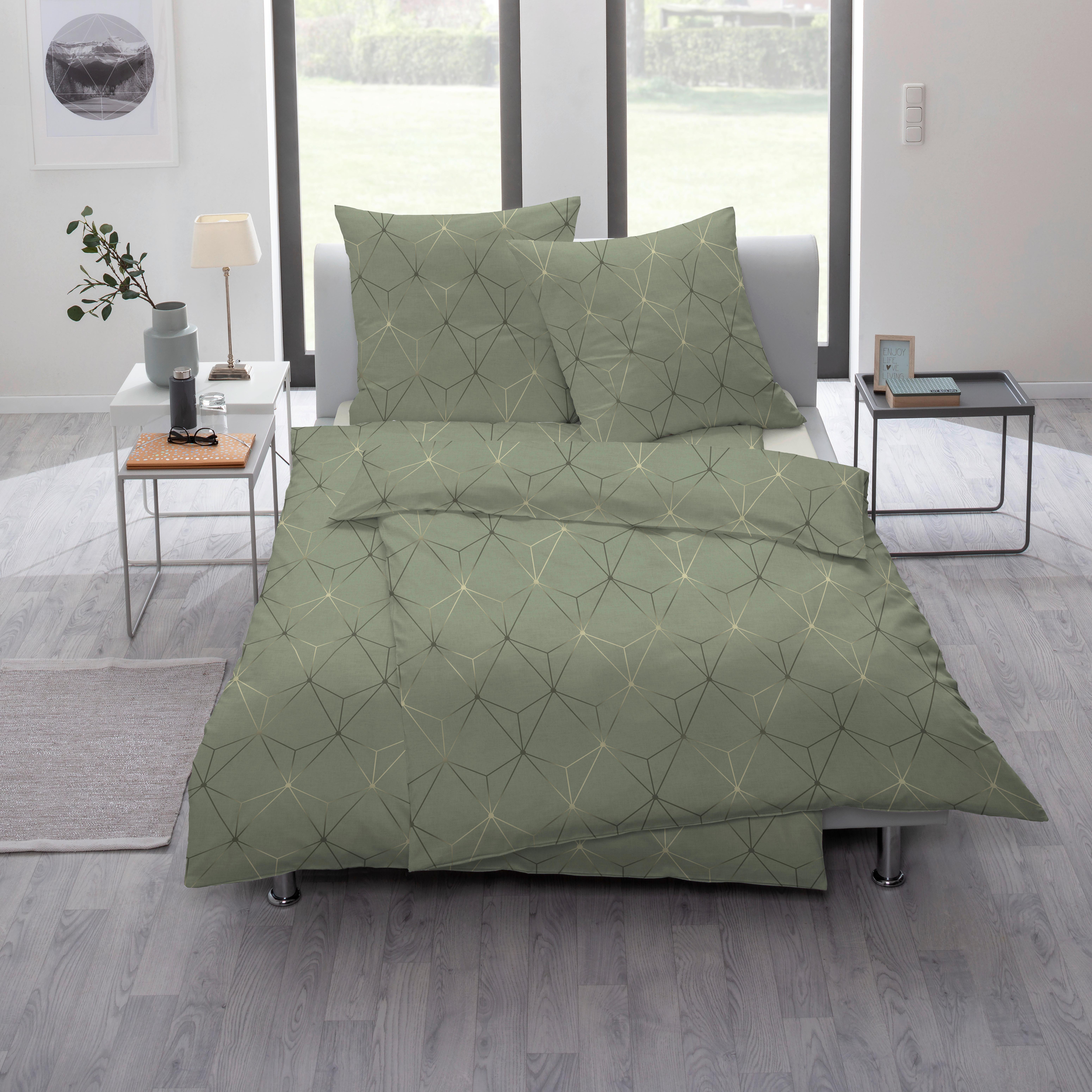 POŚCIEL KIAN - oliwkowa zieleń, Design, tkanina (135/200cm) - Estella