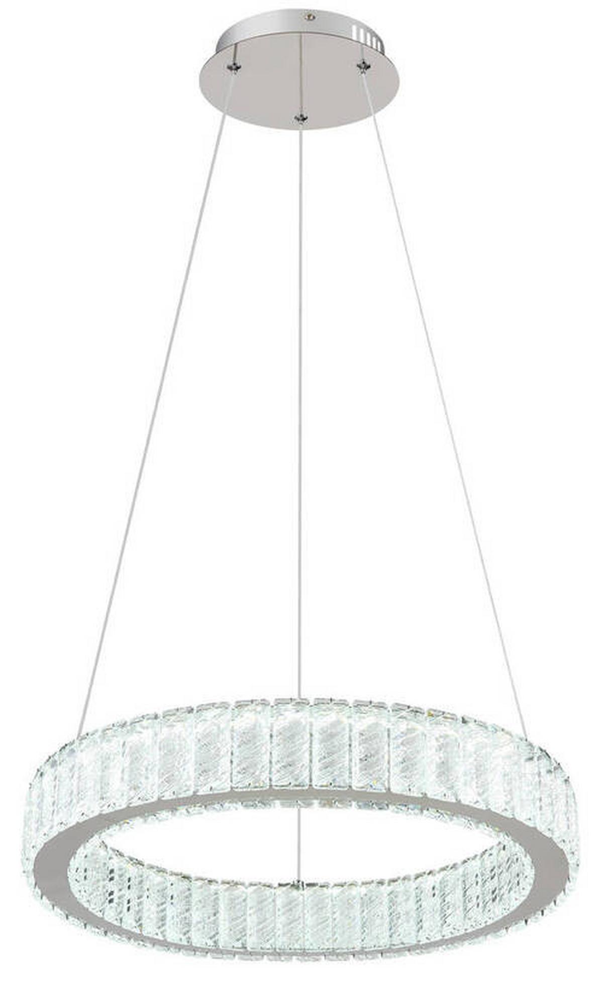 Viseča Led-svetilka Mucky, S Sijalko - barve kroma/prozorno, Design, kovina/umetna masa (50/120cm) - Globo