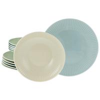 Jedilni Servis Valencia, 12-Delni - pastelno modra/krem barve, Basics, keramika - Creatable