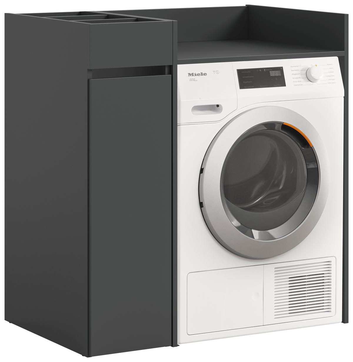 Element Za Perilicu Rublja Free - bijela/antracit, Basics, drvni materijal/plastika (95/101/60cm) - MID.YOU