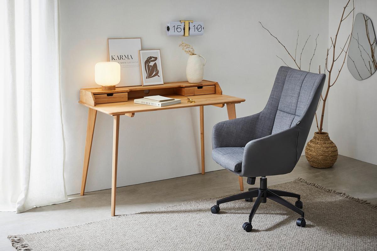 BIURKO STUDENT -LINEA NATURA- - kolor bukowy/buk twardzielowy, Design, drewno (120/65/84,50cm) - Linea Natura