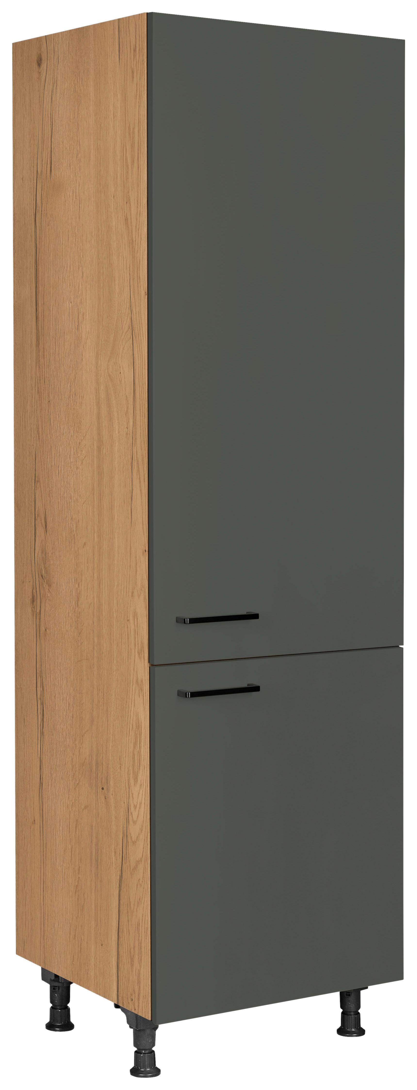 Geräteumbauschrank Easytouch Grün - Eichefarben/Schwarz, MODERN, Holzwerkstoff/Metall (60/216,6/58cm) - Nobilia