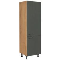 Geräteumbauschrank Easytouch Grün - Eichefarben/Schwarz, MODERN, Holzwerkstoff/Metall (60/216,6/58cm) - Nobilia