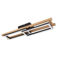 Led Mennyezeti Lámpa Illa - sötétbarna/fekete, Natur, műanyag/faalapú anyag (69/36,5/10,5cm) - Globo