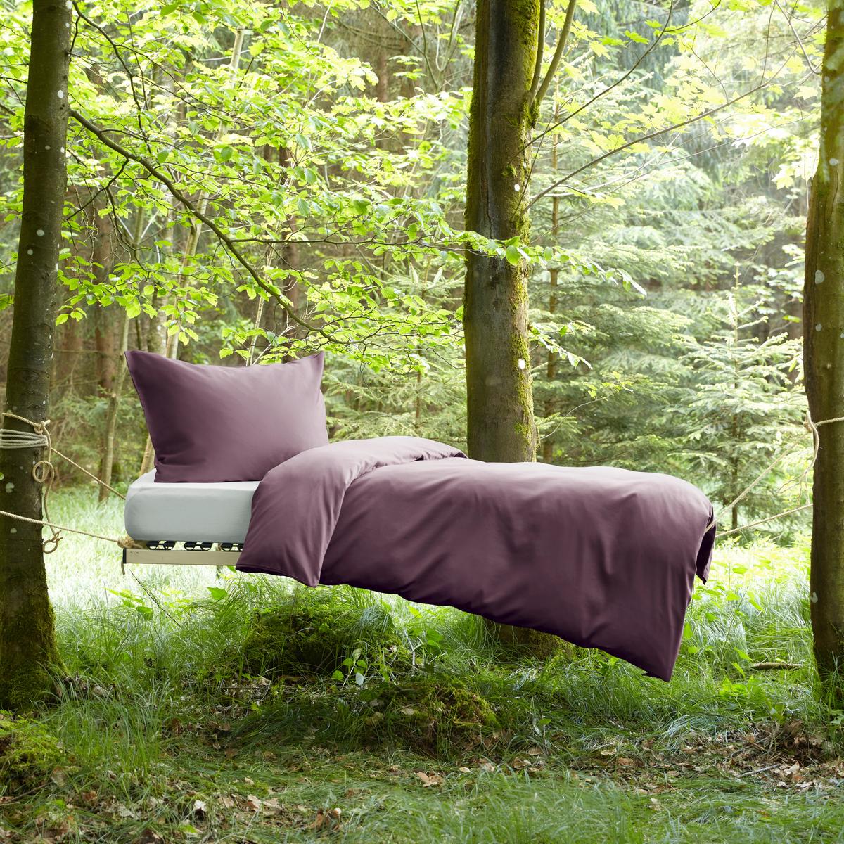 Bettwäsche Bio-Sophia Uni Lila ca. 140x200cm - Lila, Natur, Textil (140/200cm) - ecoTree