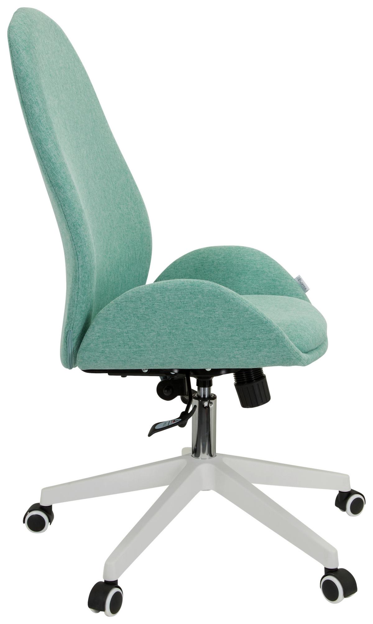 Vrtljivi Stol Avea I, Meta Zelena - bela/metino zelena, Basics, umetna masa/tekstil (56/104/58cm) - MID.YOU