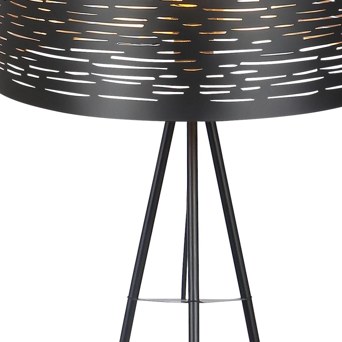 Stoječa Svetilka 15342s Tunno - zlate barve/črna, Design, kovina/umetna masa (69/153cm) - Globo