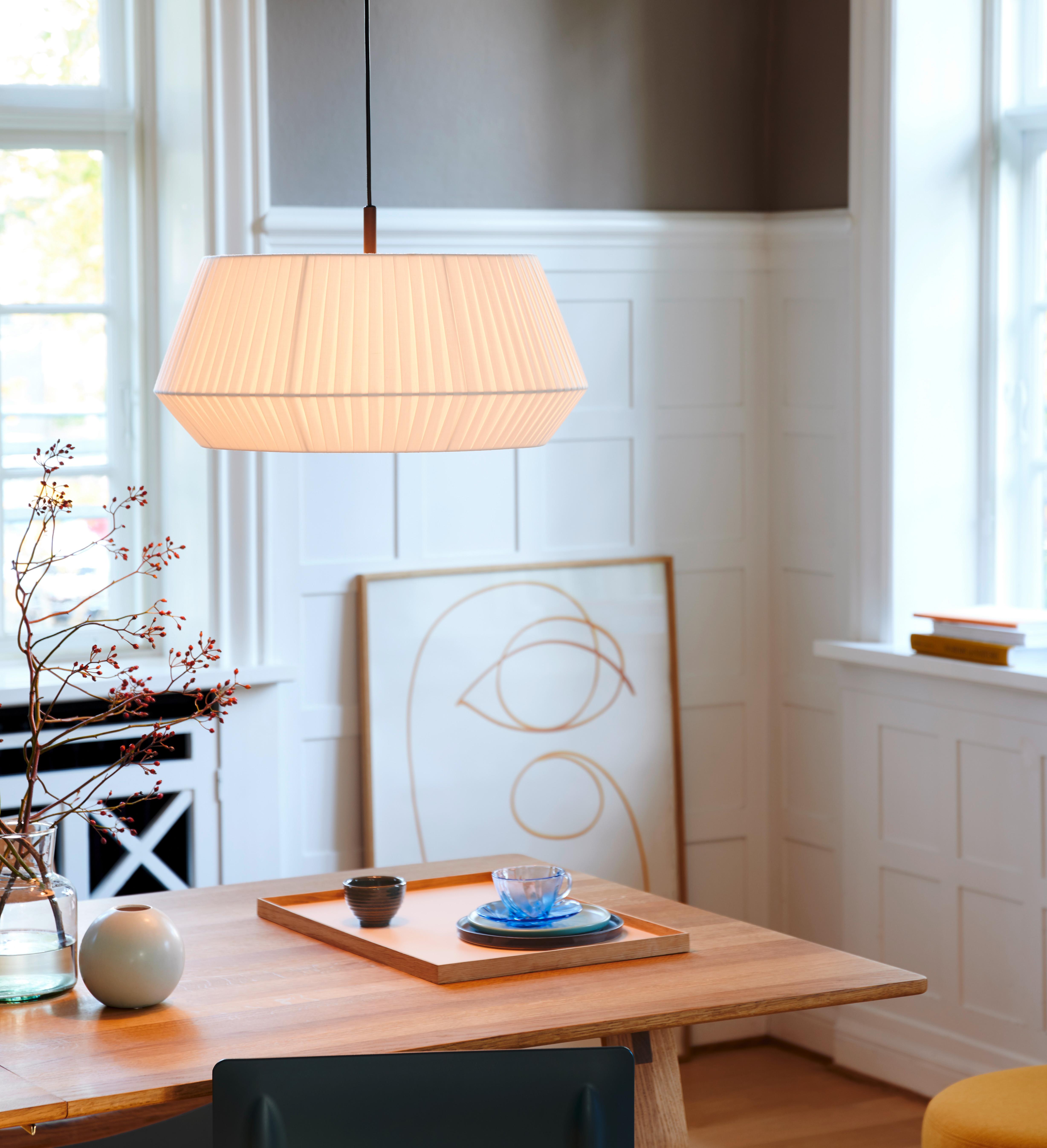 LAMPA WISZĄCA 2112373001 DICTE PELA 53 WEISS - biały, Design, tkanina (53/29cm) - Nordlux