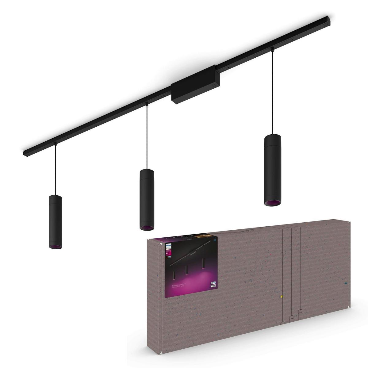 SYSTEM SZYNOWY PHILIPS HUE PERIFO 3ER PENDEL - czarny, Basics, metal (171,5/28,8/2,6cm) - Philips HUE