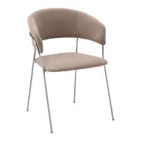 Armlehnstuhl Alice - Chromfarben/Braun, Design, Holz/Textil (53/80/59cm) - Mömax