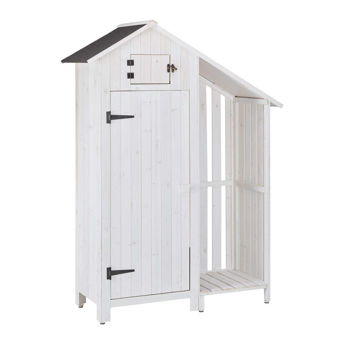 Gerätehaus MARIANNA - Weiss, Modern, Holz (131/180/54,5cm) - Bessagi Garden