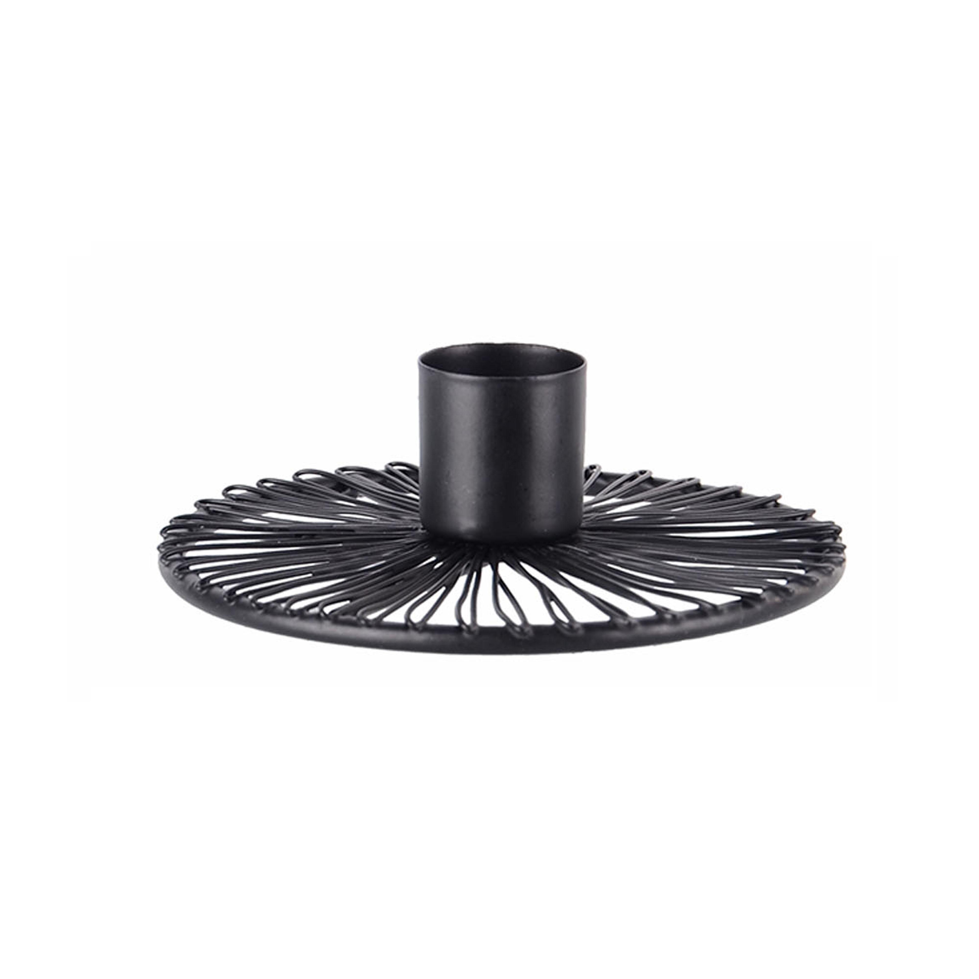 Hengergyertyatartó Mayla - fekete, Modern, fém (11,5/3,5cm) - Modern Living