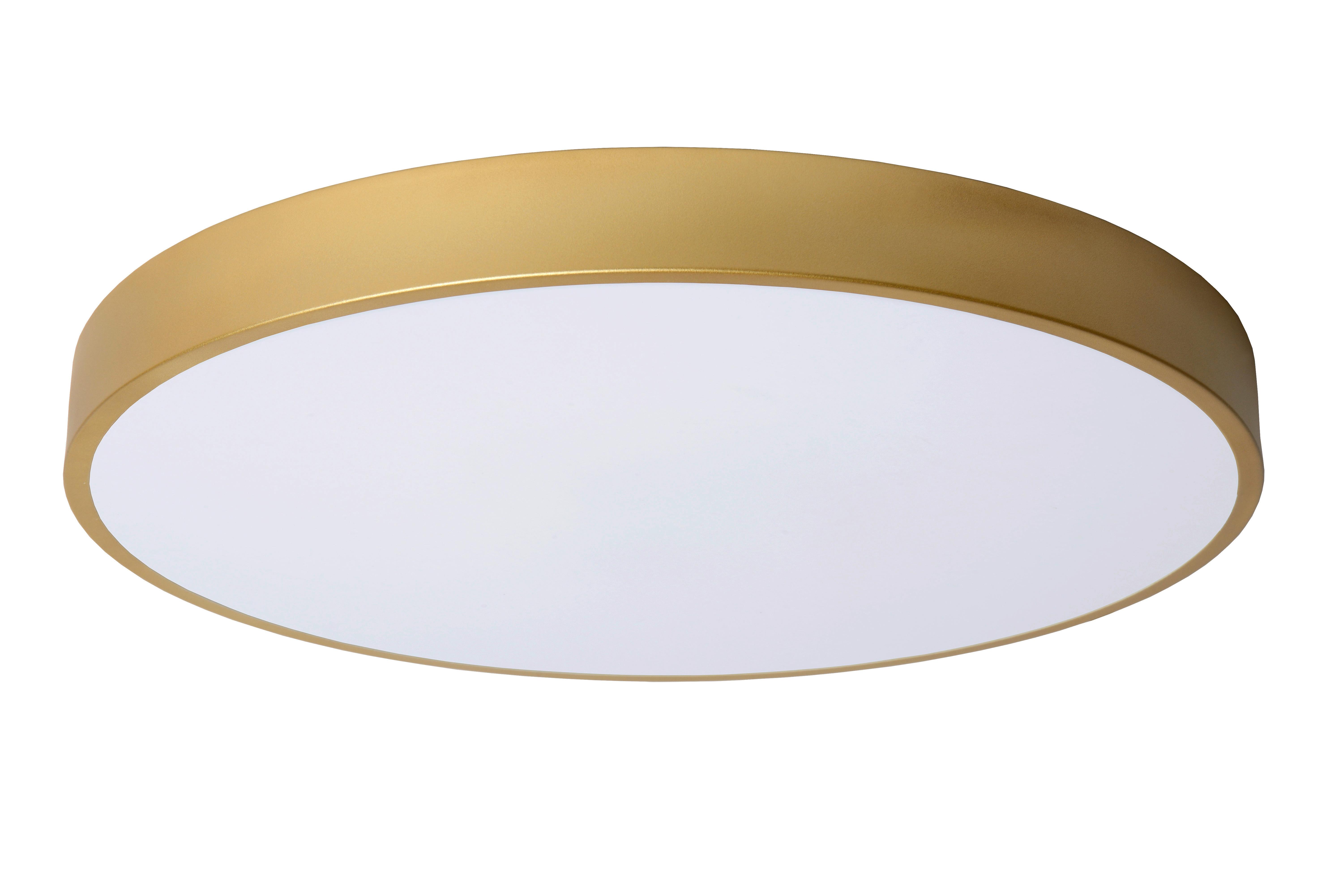 LAMPA SUFITOWA LED 79185/50/02 UNAR - kolor mosiężny, Konventionell, tworzywo sztuczne/metal (49.5/49.5/5cm) - Lucide