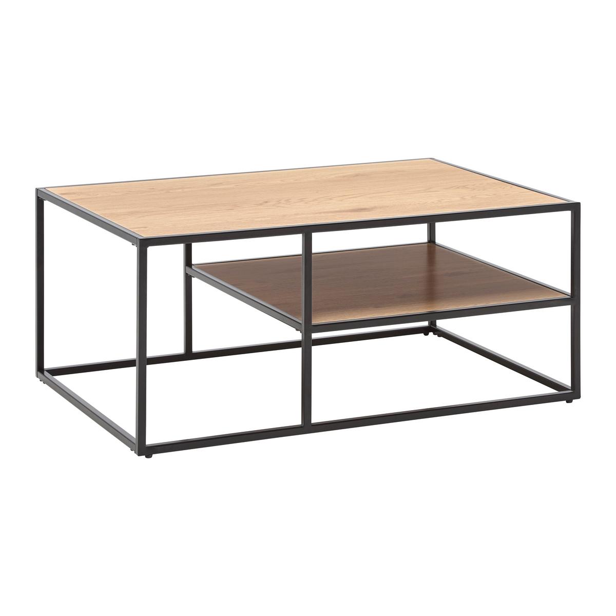 Couchtisch Kenny Eichefarben/Schwarz - Eichefarben/Schwarz, MODERN, Holzwerkstoff/Metall (90/38/40cm) - Mömax