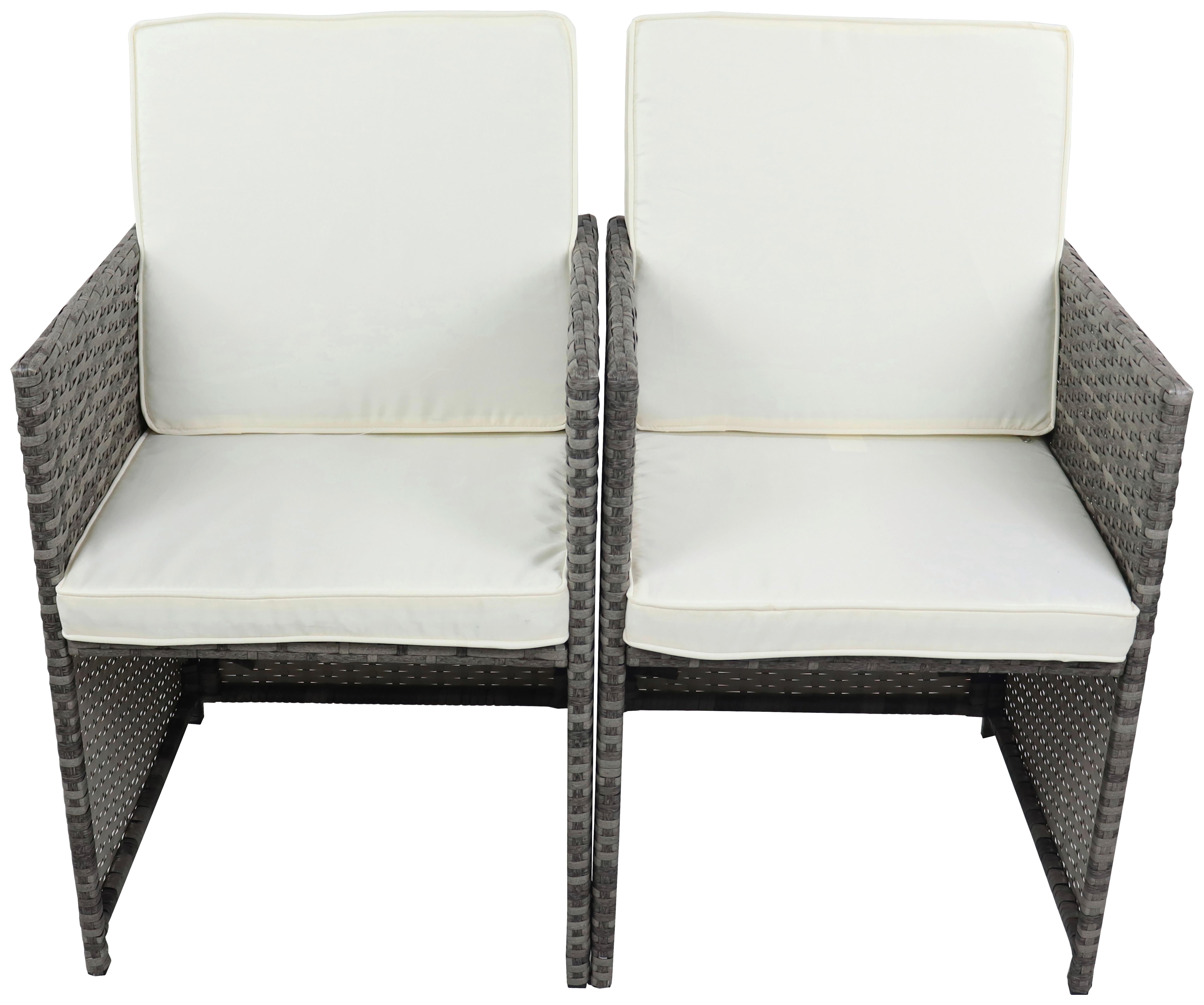 Gartensessel-Set Raloso 2er- Set ca. 53x84 cm Grau - Weiß/Grau, MODERN, Kunststoff/Textil (53/84/53cm) - Ambia Garden