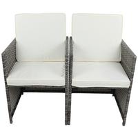 GARTENSESSEL-SET RALOSO - Weiss/Grau, Modern, Kunststoff/Textil (53cm) - Ambia Garden